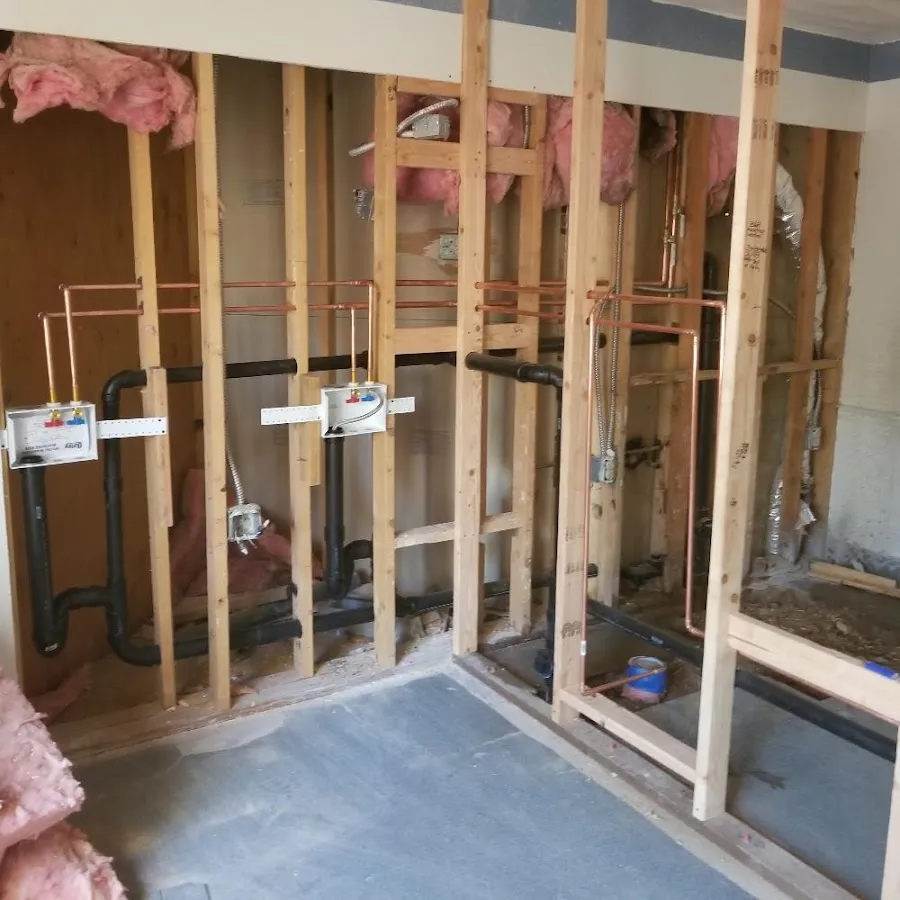 Copper pipe rough-in and plumbing installation in Merrillville